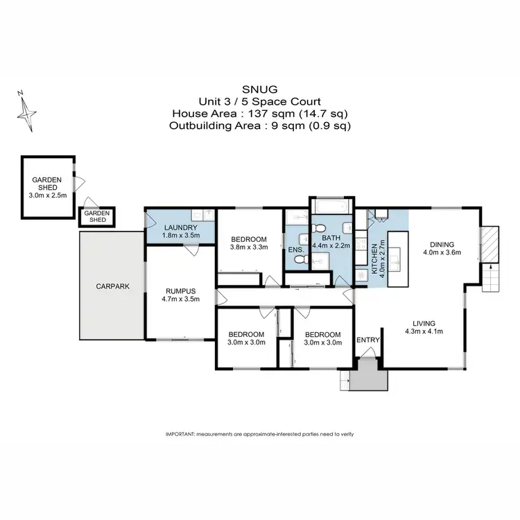 Floorplan of Homely house listing, 3/5 Space Court, Snug TAS 7054