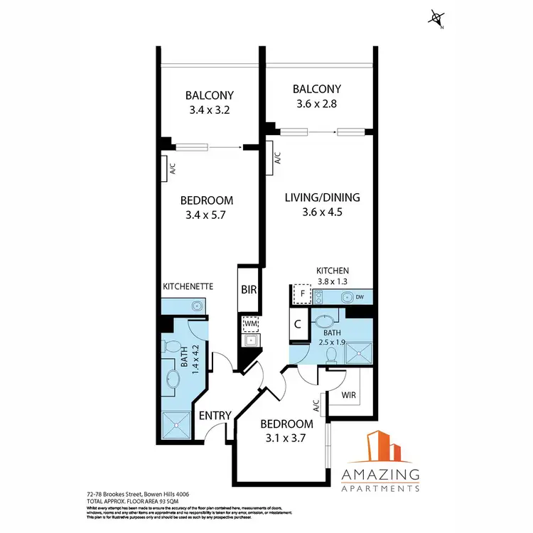 Floorplan of Homely apartment listing, 72-78 Brookes Street, Bowen Hills QLD 4006
