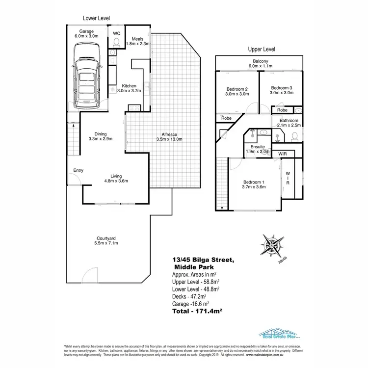 Floorplan of Homely townhouse listing, 13/45 Bilga Street, Middle Park QLD 4074
