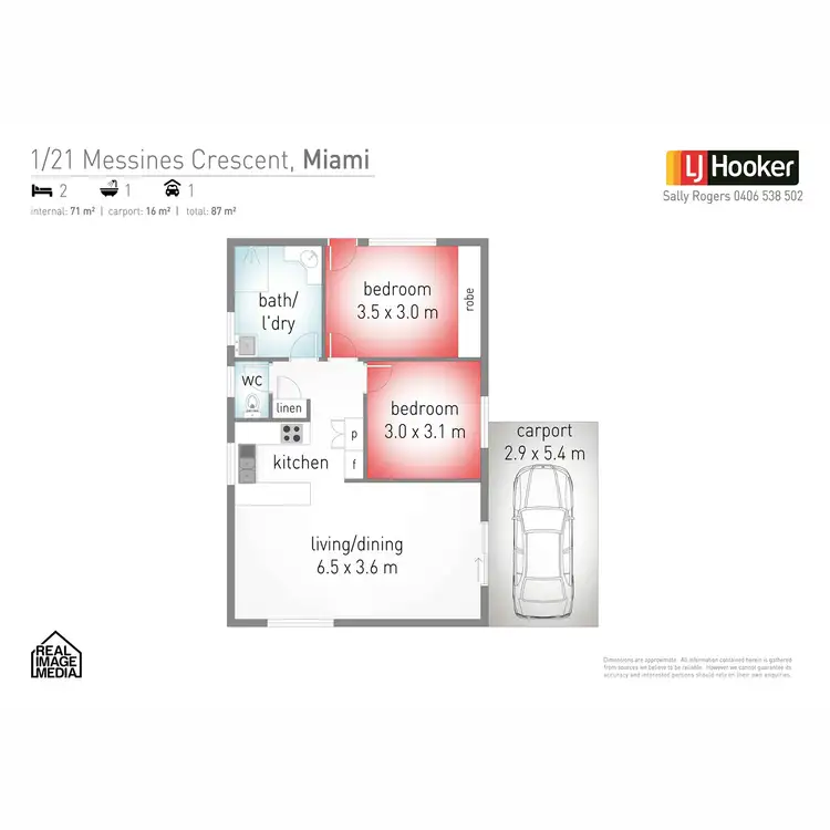 Floorplan of Homely unit listing, 1/21 Messines Crescent, Miami QLD 4220