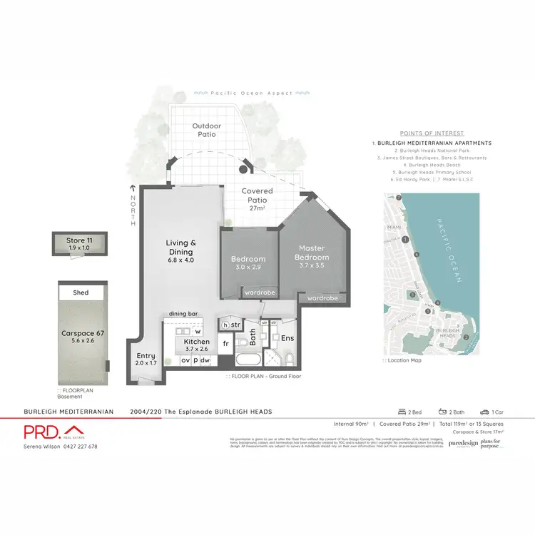 Floorplan of Homely unit listing, 2004/220 The Esplanade, Burleigh Heads QLD 4220