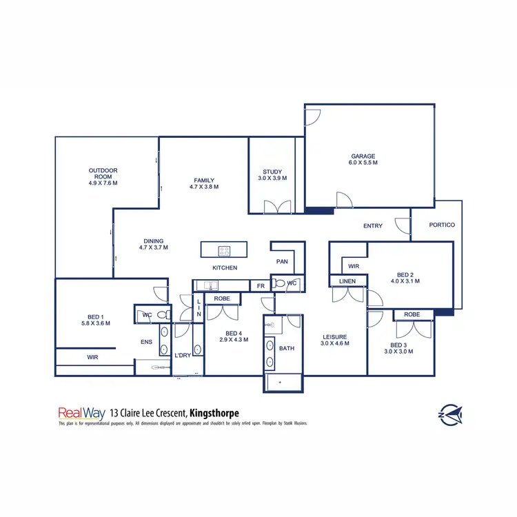 Floorplan of Homely house listing, 13 Claire-Lee Crescent, Kingsthorpe QLD 4400