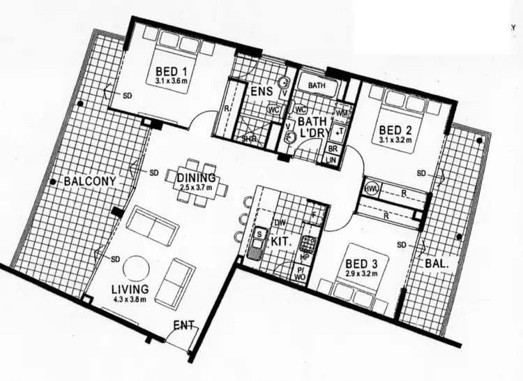 Floorplan of Homely apartment listing, 19/8 Hordern Street, Victoria Park WA 6100