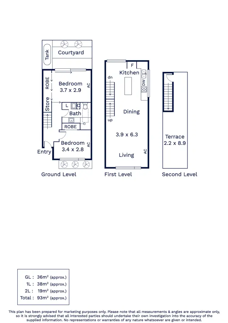 Floorplan of Homely townhouse listing, 8 Clare Lane, Kensington VIC 3031