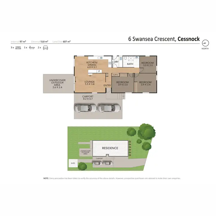 Floorplan of Homely house listing, 6 Swansea Crescent, Cessnock NSW 2325