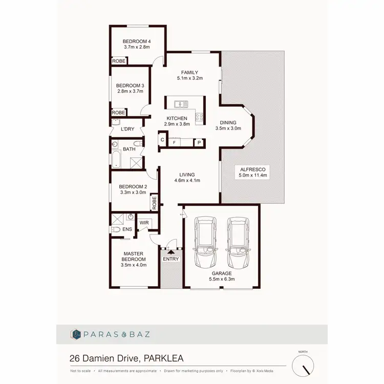 Floorplan of Homely house listing, 26 Damien Drive, Parklea NSW 2768