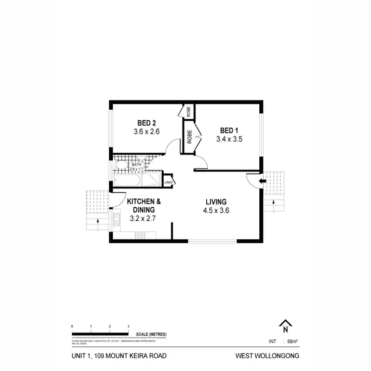 Floorplan of Homely apartment listing, 1/109 Mt Keira Road, West Wollongong NSW 2500