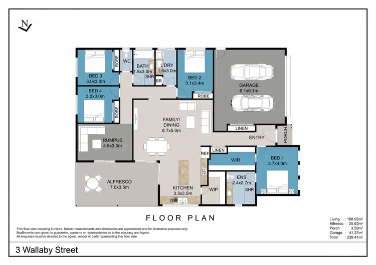 Floorplan of Homely house listing, 3 Wallaby Street, Gobbagombalin NSW 2650