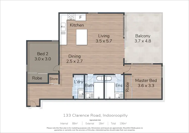 Floorplan of Homely unit listing, 310/133 Clarence Road, Indooroopilly QLD 4068