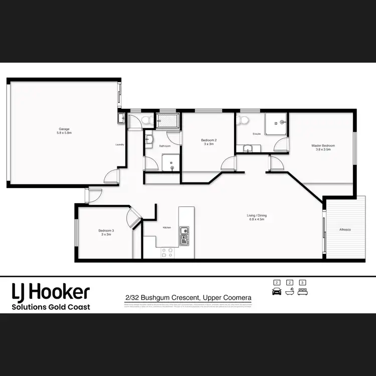 Floorplan of Homely semi-detached listing, 2/32 Bushgum Crescent, Upper Coomera QLD 4209