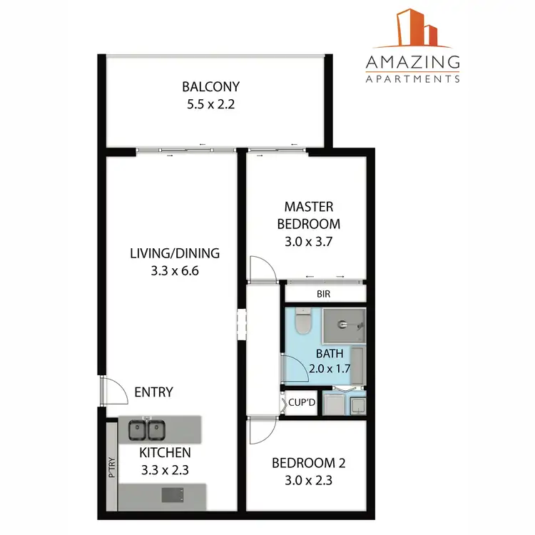 Floorplan of Homely apartment listing, 61 Anderson Street, Fortitude Valley QLD 4006