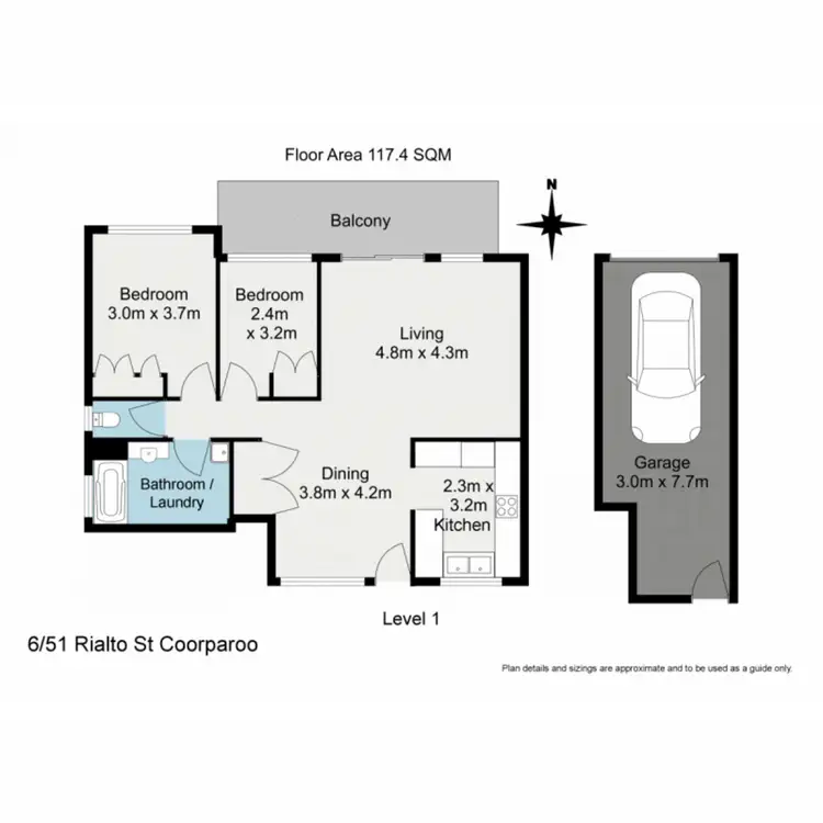 Floorplan of Homely apartment listing, 6/51 Rialto Street, Coorparoo QLD 4151