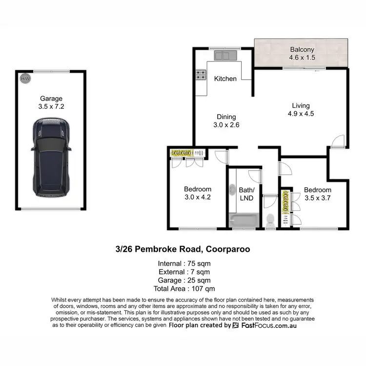 Floorplan of Homely unit listing, 3/26 Pembroke Road, Coorparoo QLD 4151