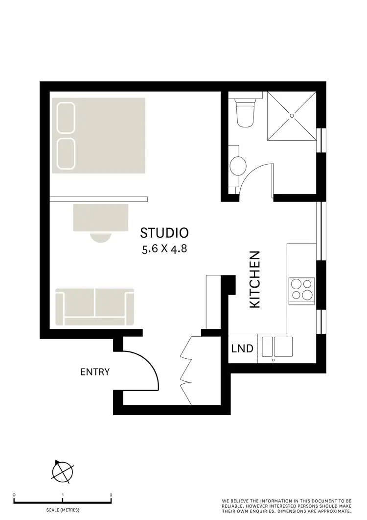 Floorplan of Homely studio listing, 6/322 Victoria Street, Darlinghurst NSW 2010
