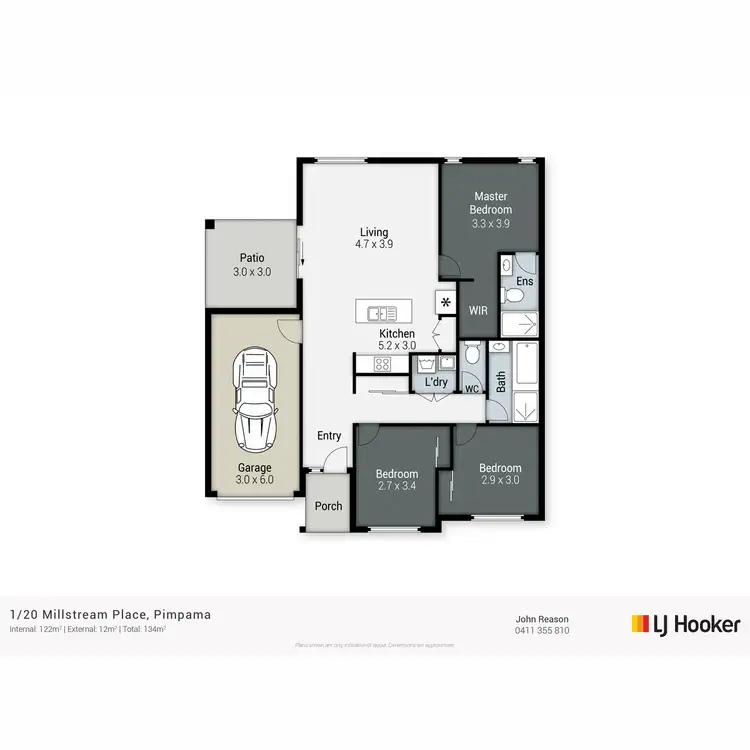 Floorplan of Homely semi-detached listing, 1/20 Millstream Place, Pimpama QLD 4209
