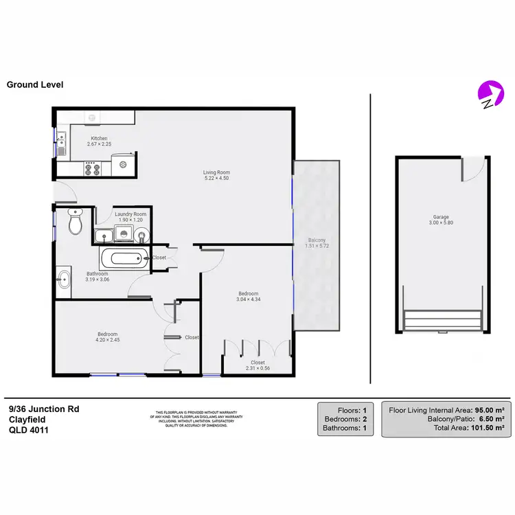 Floorplan of Homely unit listing, 9/36 Junction Road, Clayfield QLD 4011