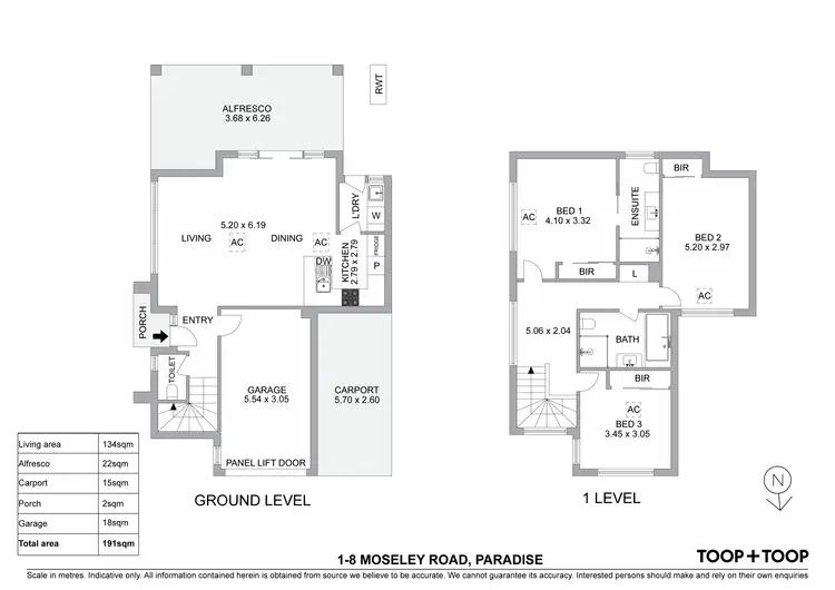 Floorplan of Homely townhouse listing, 1/8 Moseley Road, Paradise SA 5075