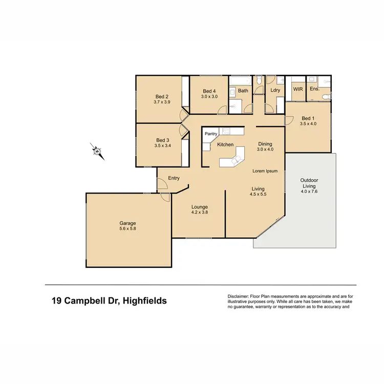 Floorplan of Homely house listing, 19 Campbell Drive, Highfields QLD 4352