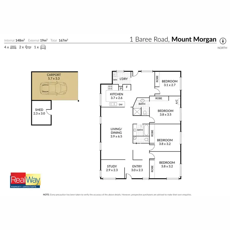 Floorplan of Homely house listing, 1 Baree Road, Mount Morgan QLD 4714