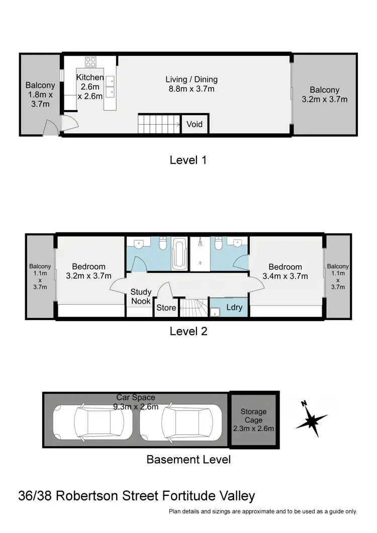 Floorplan of Homely apartment listing, 36/38 Robertson Street, Fortitude Valley QLD 4006