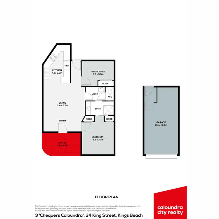 Floorplan of Homely unit listing, 3/34 King Street, Kings Beach QLD 4551