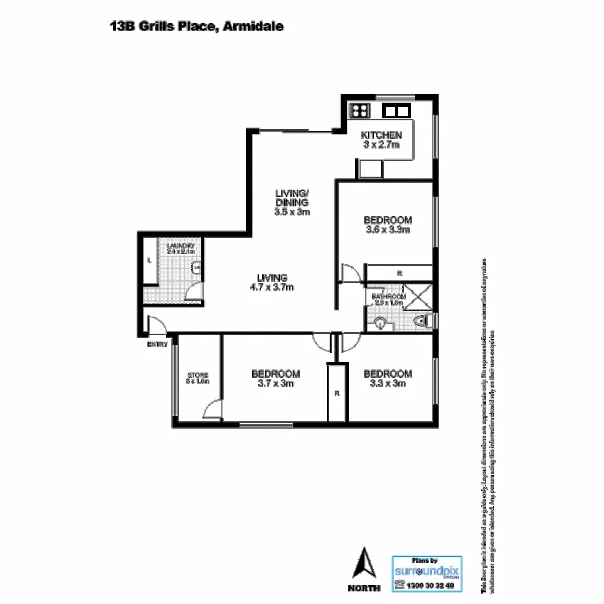 Floorplan of Homely house listing, 13b Grills Place, Armidale NSW 2350