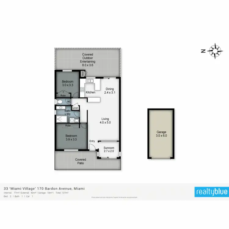 Floorplan of Homely unit listing, 33/170 Bardon Avenue, Burleigh Waters QLD 4220