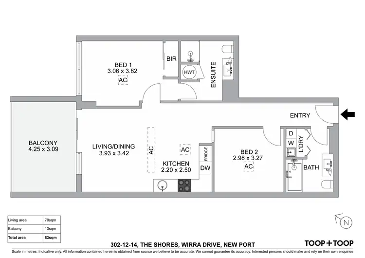 Floorplan of Homely apartment listing, 302/12-14 Wirra Drive, New Port SA 5015
