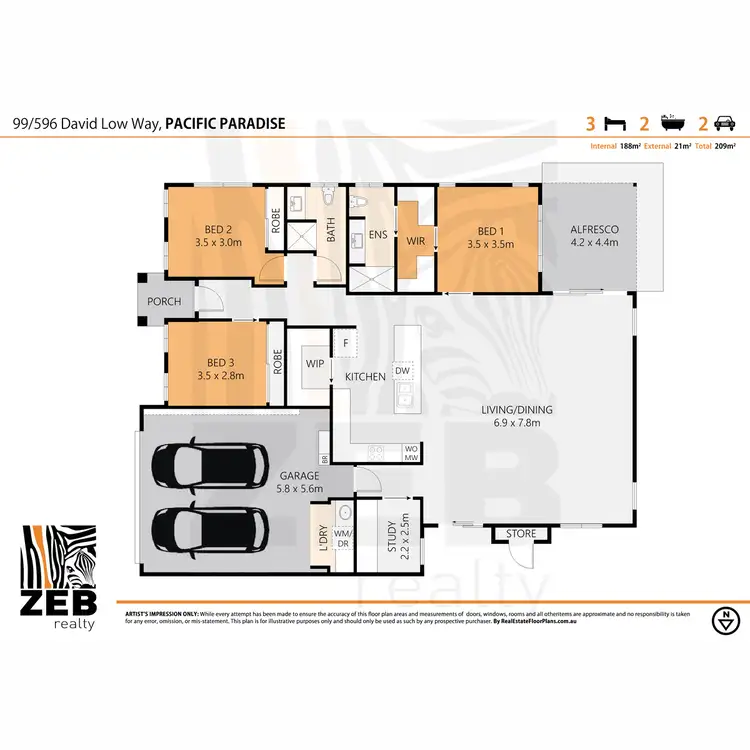 Floorplan of Homely house listing, 99/596 David Low Way, Pacific Paradise QLD 4564