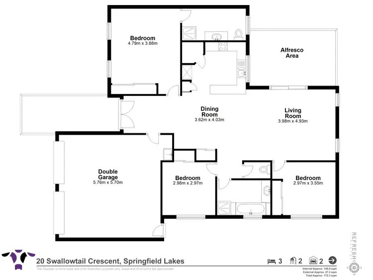 Floorplan of Homely house listing, 20 Swallowtail Crescent, Springfield Lakes QLD 4300