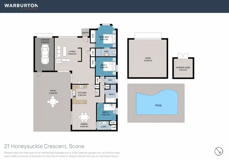 Floorplan of Homely house listing, 21 Honeysuckle Crescent, Scone NSW 2337