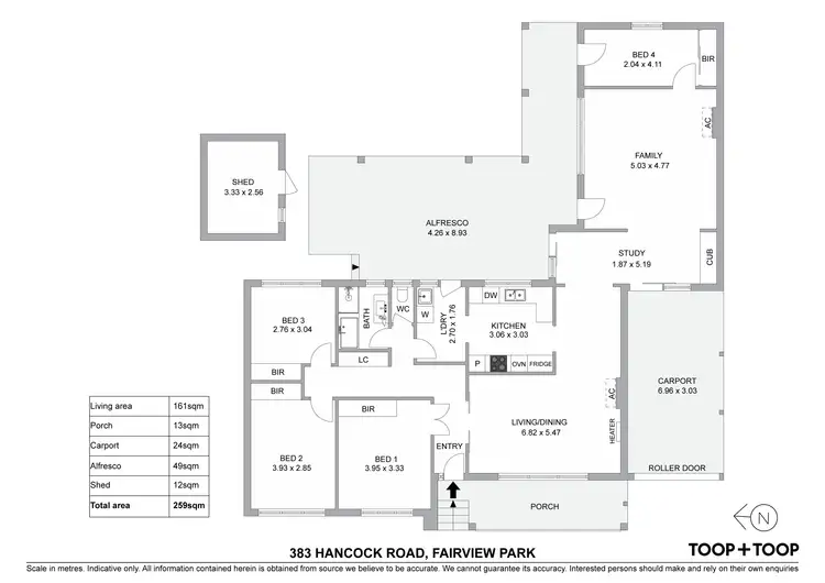 Floorplan of Homely house listing, 383 Hancock Road, Fairview Park SA 5126