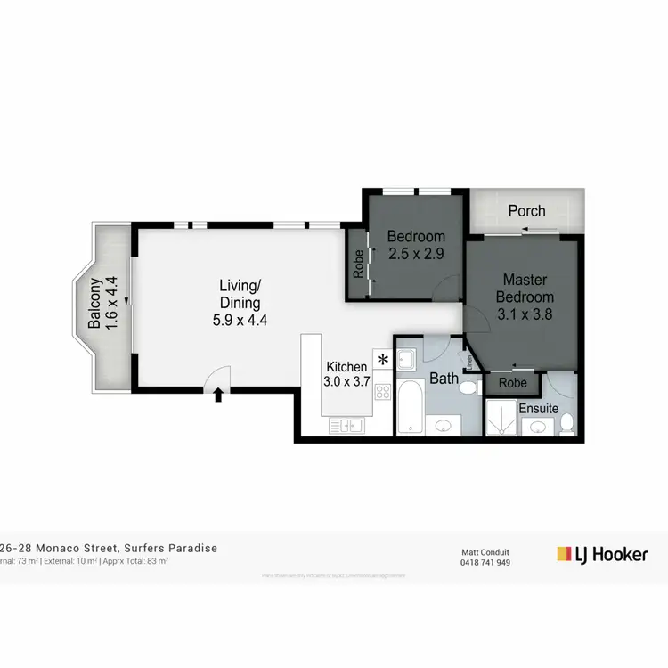 Floorplan of Homely unit listing, 2/26-28 Monaco Street, Surfers Paradise QLD 4217