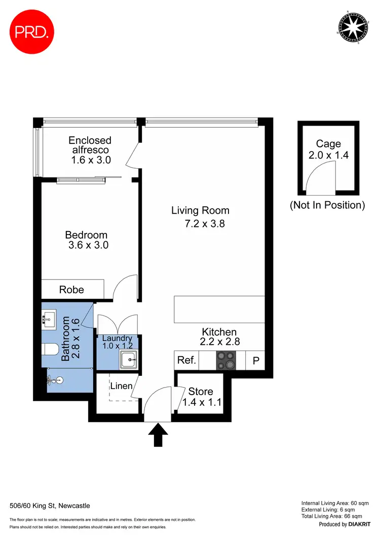 Floorplan of Homely apartment listing, 506/60 King Street, Newcastle NSW 2300