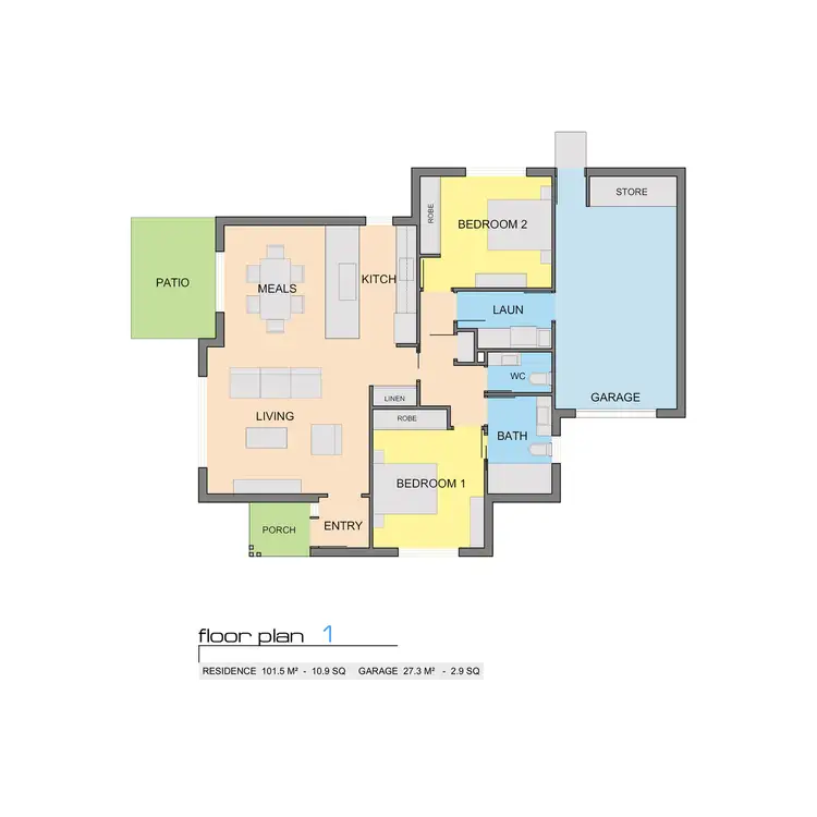 Floorplan of Homely townhouse listing, 1/88 Barkly Street, Sale VIC 3850