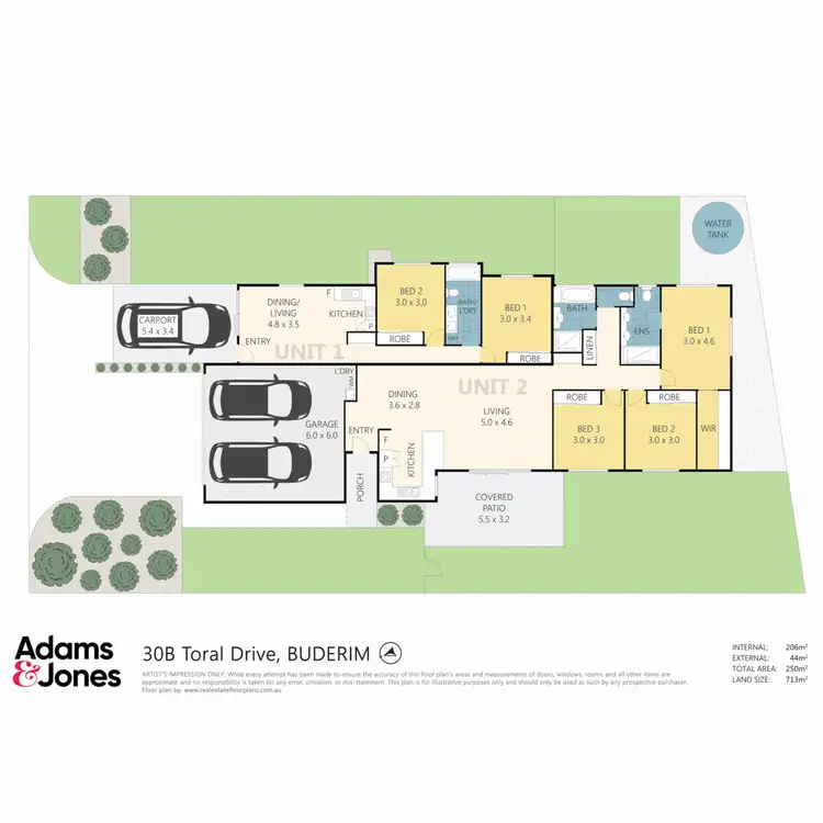 Floorplan of Homely semi-detached listing, 30b Toral Drive, Buderim QLD 4556