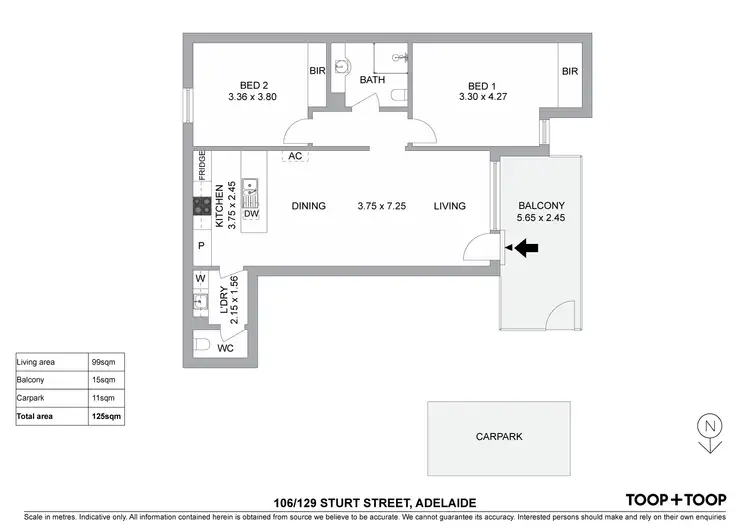 Floorplan of Homely apartment listing, 106/129 Sturt Street, Adelaide SA 5000