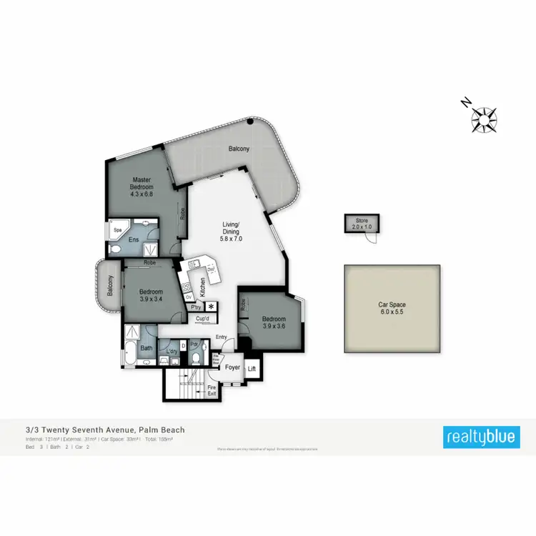Floorplan of Homely apartment listing, 3/3 Twenty Seventh Avenue, Palm Beach QLD 4221