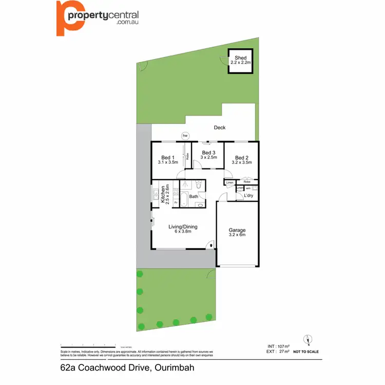 Floorplan of Homely semi-detached listing, 1/62 Coachwood Drive, Ourimbah NSW 2258