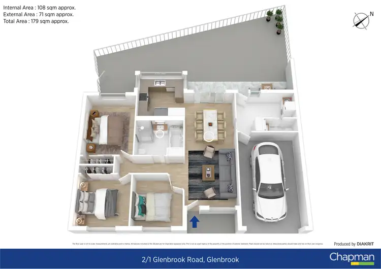 Floorplan of Homely townhouse listing, 2/1 Glenbrook Road, Glenbrook NSW 2773