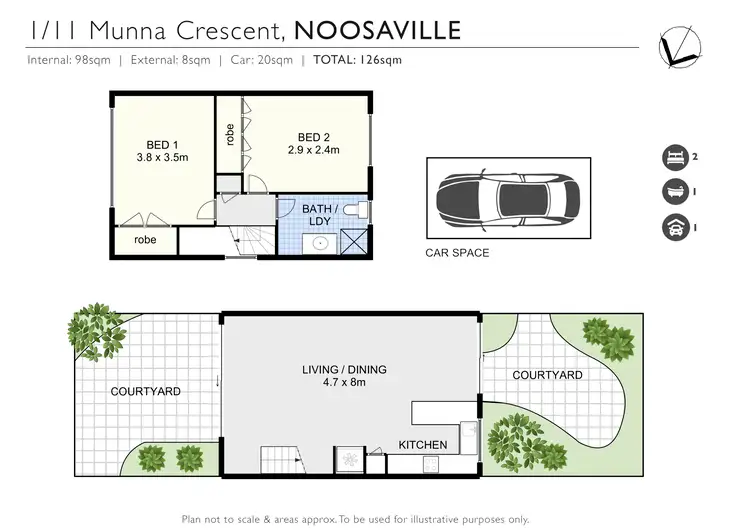 Floorplan of Homely apartment listing, 1/11 Munna Crescent, Noosaville QLD 4566