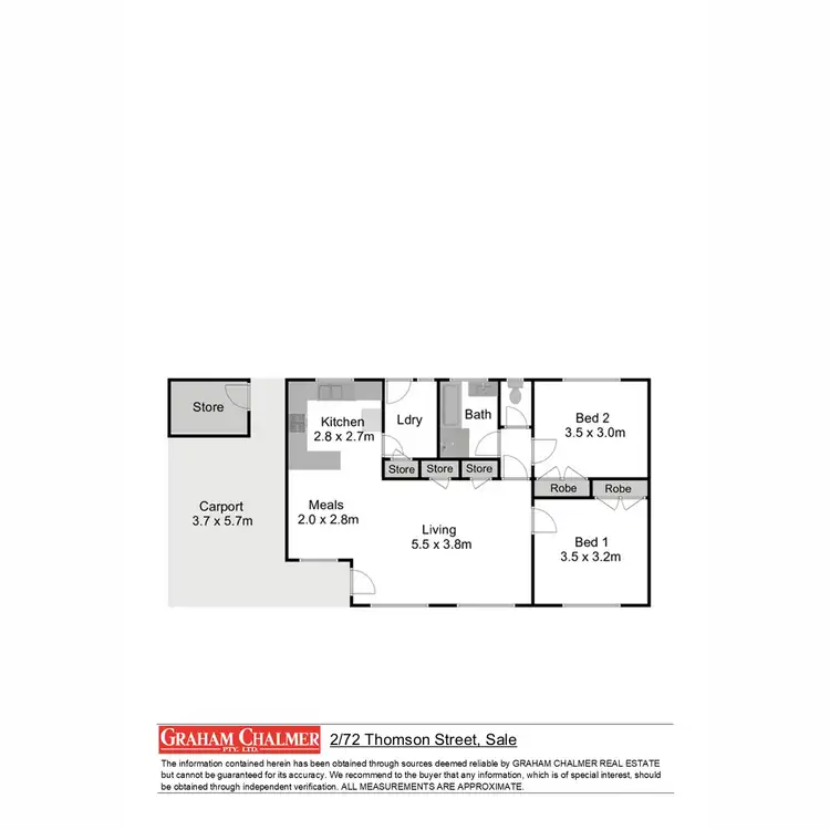 Floorplan of Homely unit listing, 2/72 Thomson Street, Sale VIC 3850
