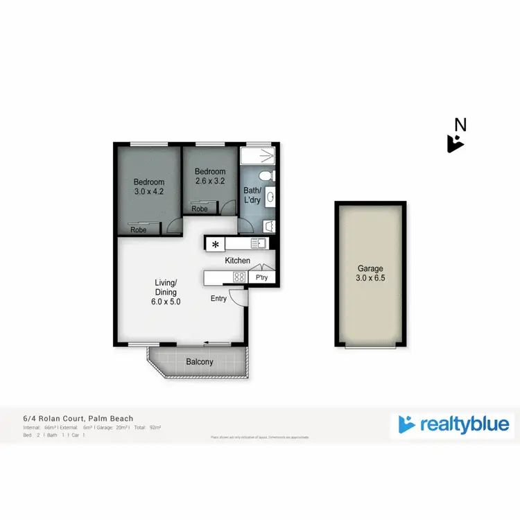 Floorplan of Homely apartment listing, 6/4 Rolan Court, Palm Beach QLD 4221