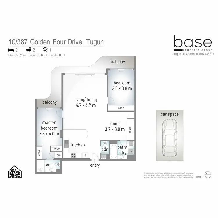 Floorplan of Homely apartment listing, 10 "San Simeon"/387 Golden Four Drive, Tugun QLD 4224