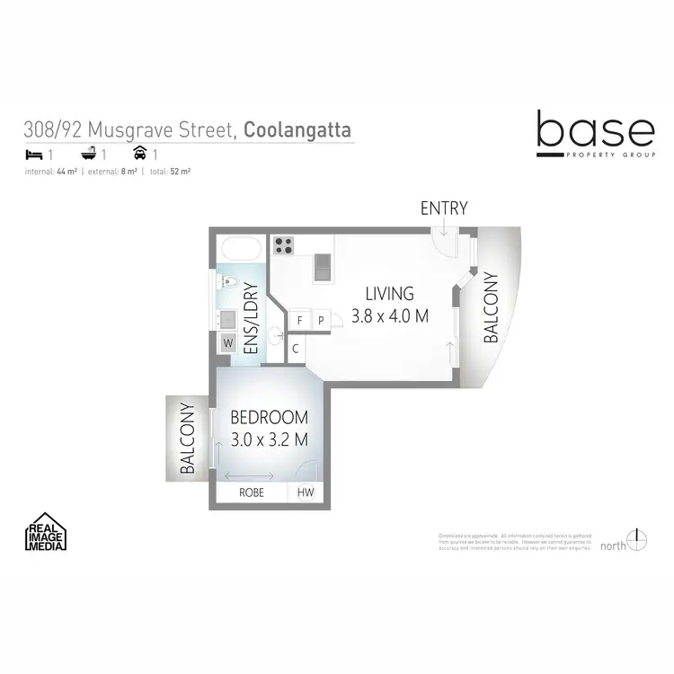 Floorplan of Homely apartment listing, 308/92-96 Musgrave Street, Kirra QLD 4225