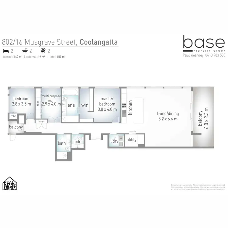 Floorplan of Homely apartment listing, 802 "Maya" 16 Musgrave Street, Kirra QLD 4225