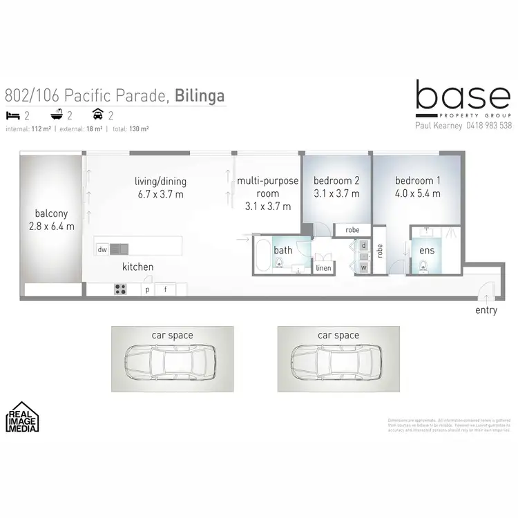 Floorplan of Homely apartment listing, 802 "Escape" 106 Pacific Parade, Bilinga QLD 4225
