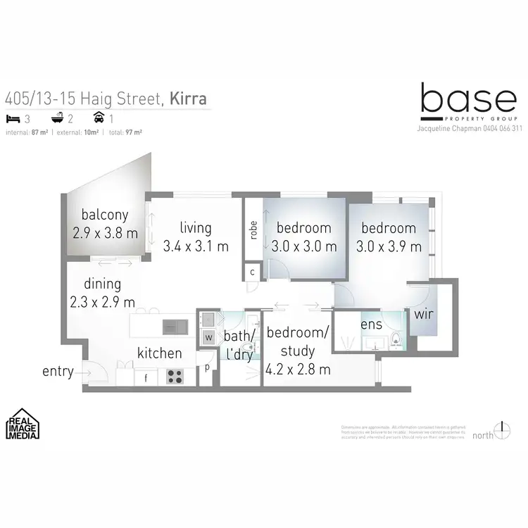 Floorplan of Homely apartment listing, 405 "Zinc" 13-15 Haig Street, Kirra QLD 4225