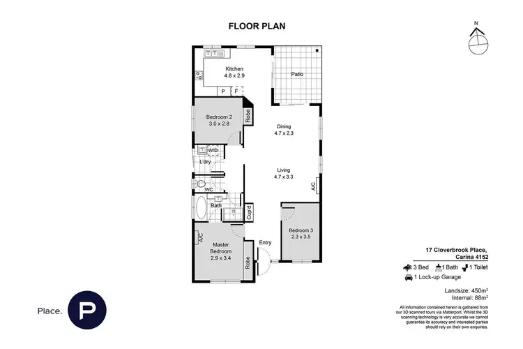 Floorplan of Homely house listing, 17 Cloverbrook Place, Carina QLD 4152