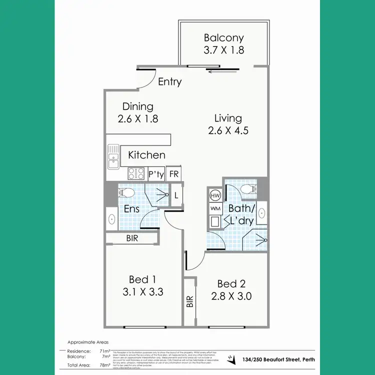Floorplan of Homely apartment listing, 134/250 Beaufort Street, Perth WA 6000